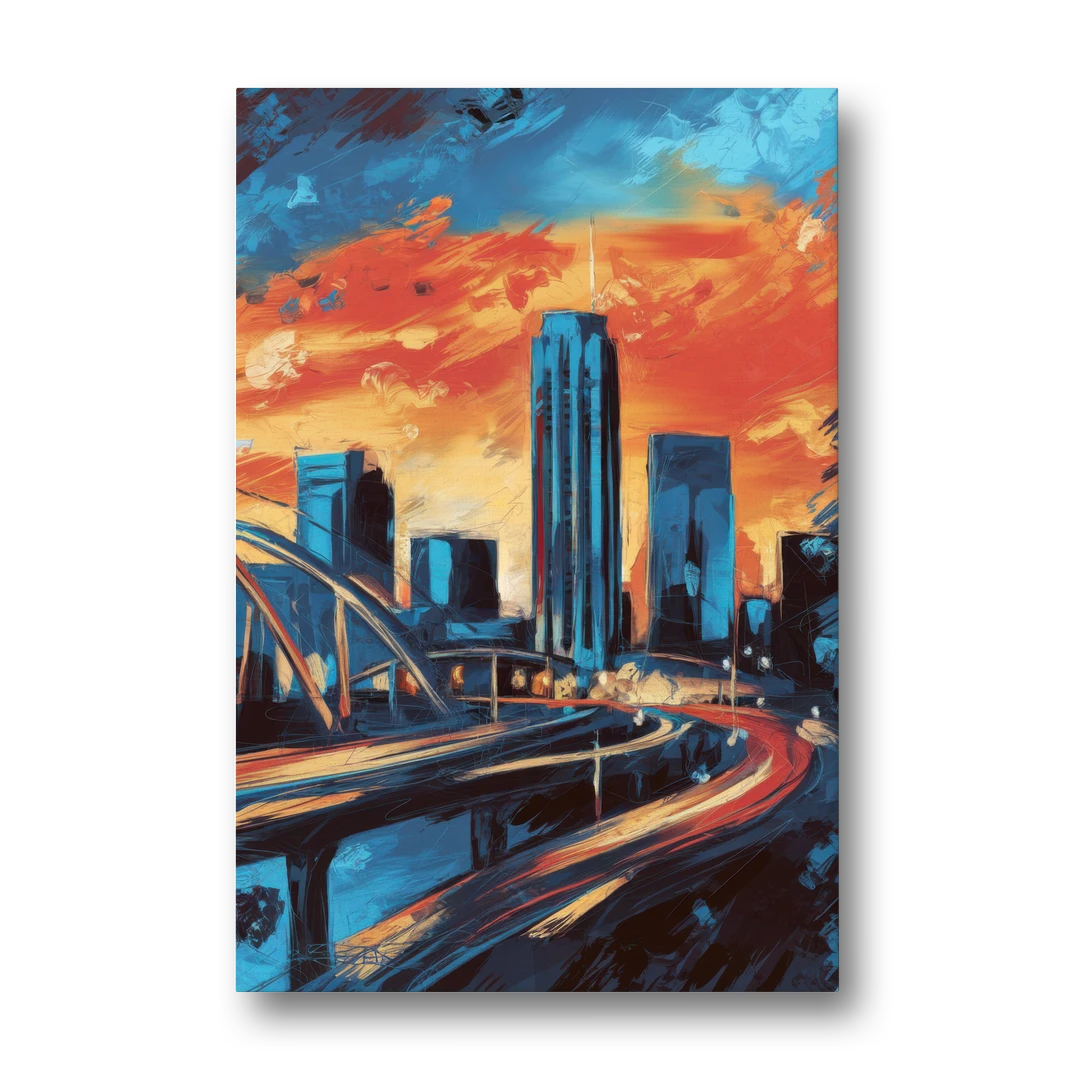 Oklahoma City Thunder Skyline - Canvas Wall Art - Front