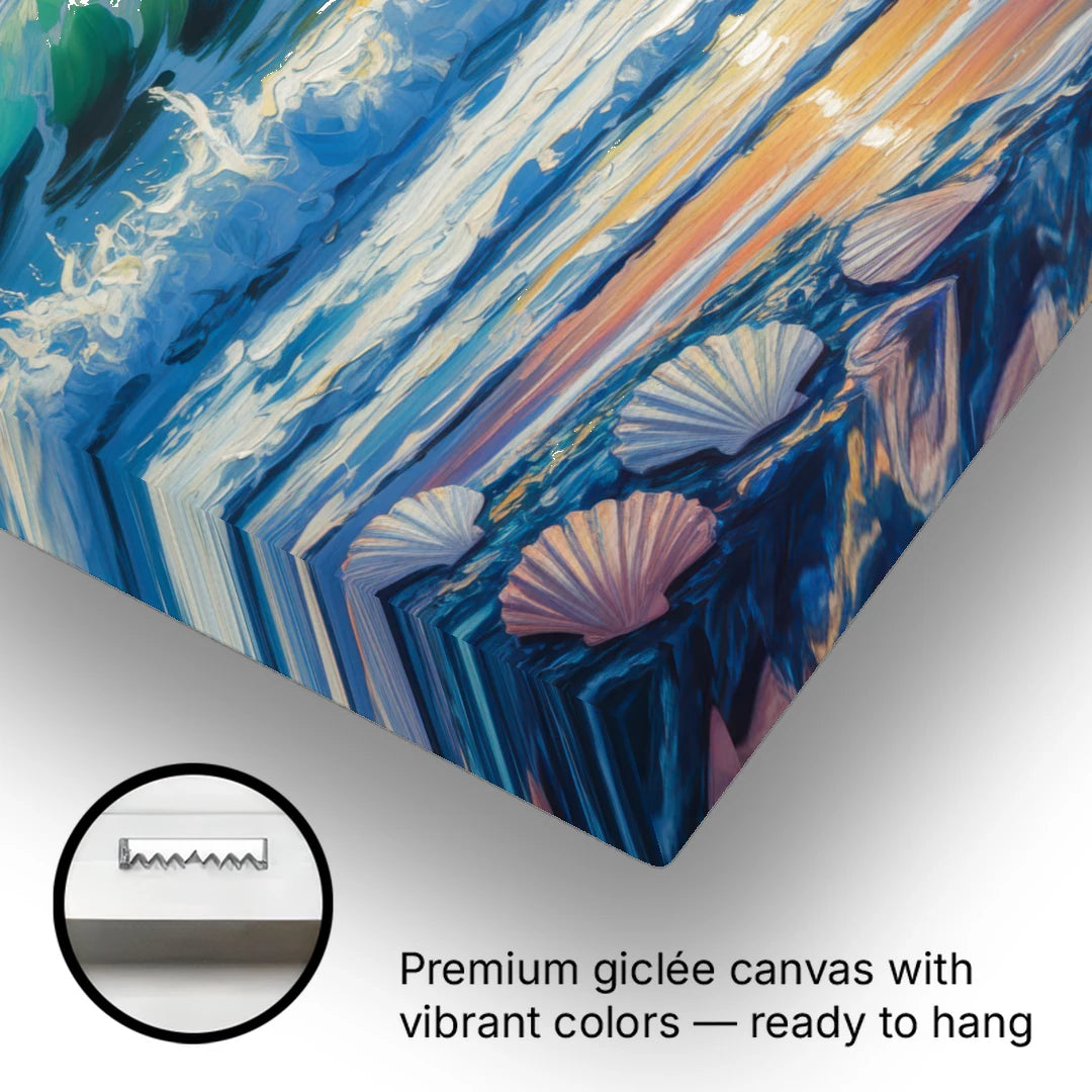 Olas Altas Waves - Canvas Wall Art - Gallery Wrap Corner