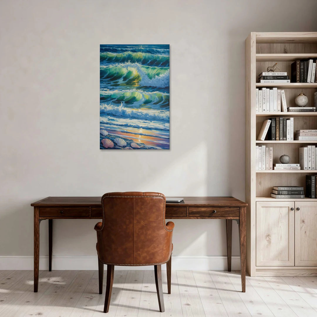 Olas Altas Waves - Canvas Wall Art - Office - 24x36