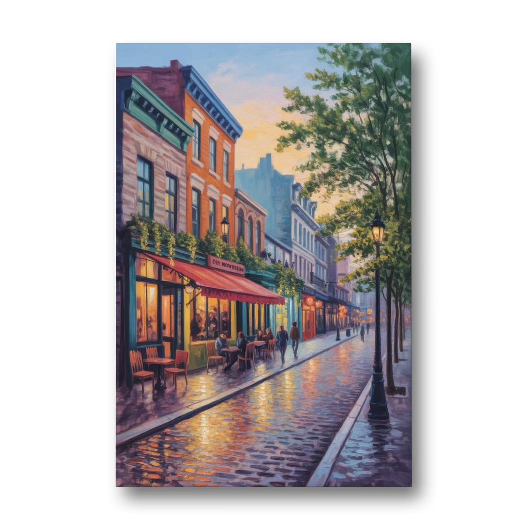 Old Montreal Streets - Canvas Wall Art - Front