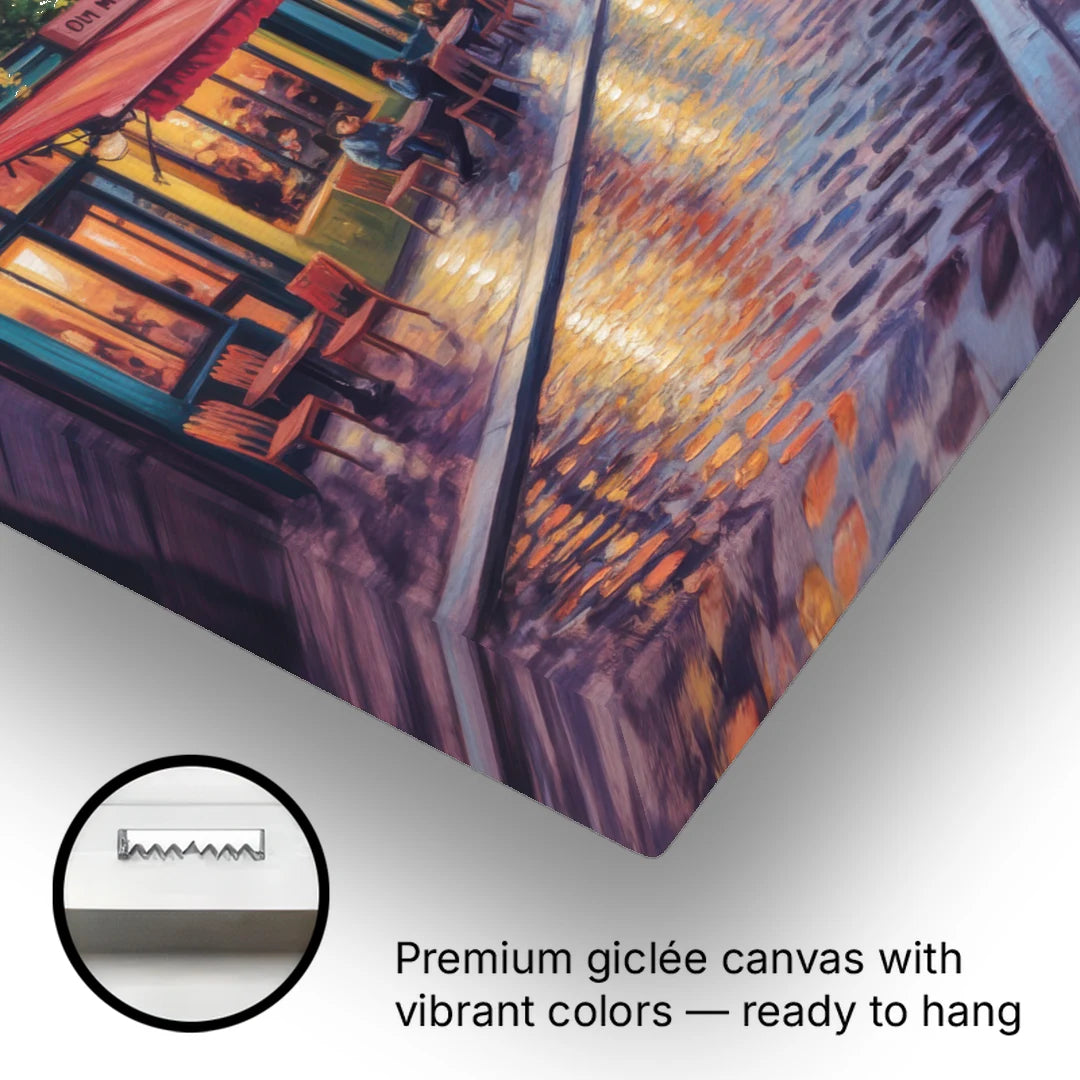 Old Montreal Streets - Canvas Wall Art - Gallery Wrap Corner