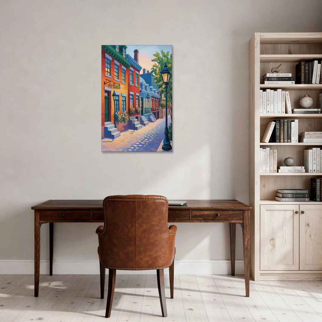 Old Quebec Streets - Canvas Wall Art - Office - 24x36