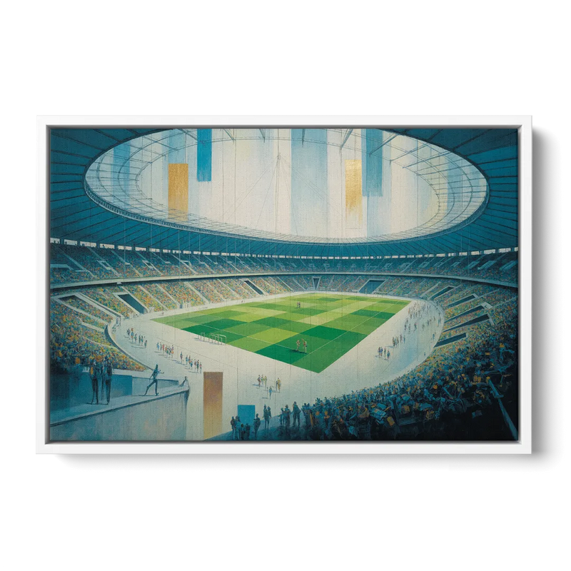 Olympic Stadium Panorama Front - White Canvas Wall Art