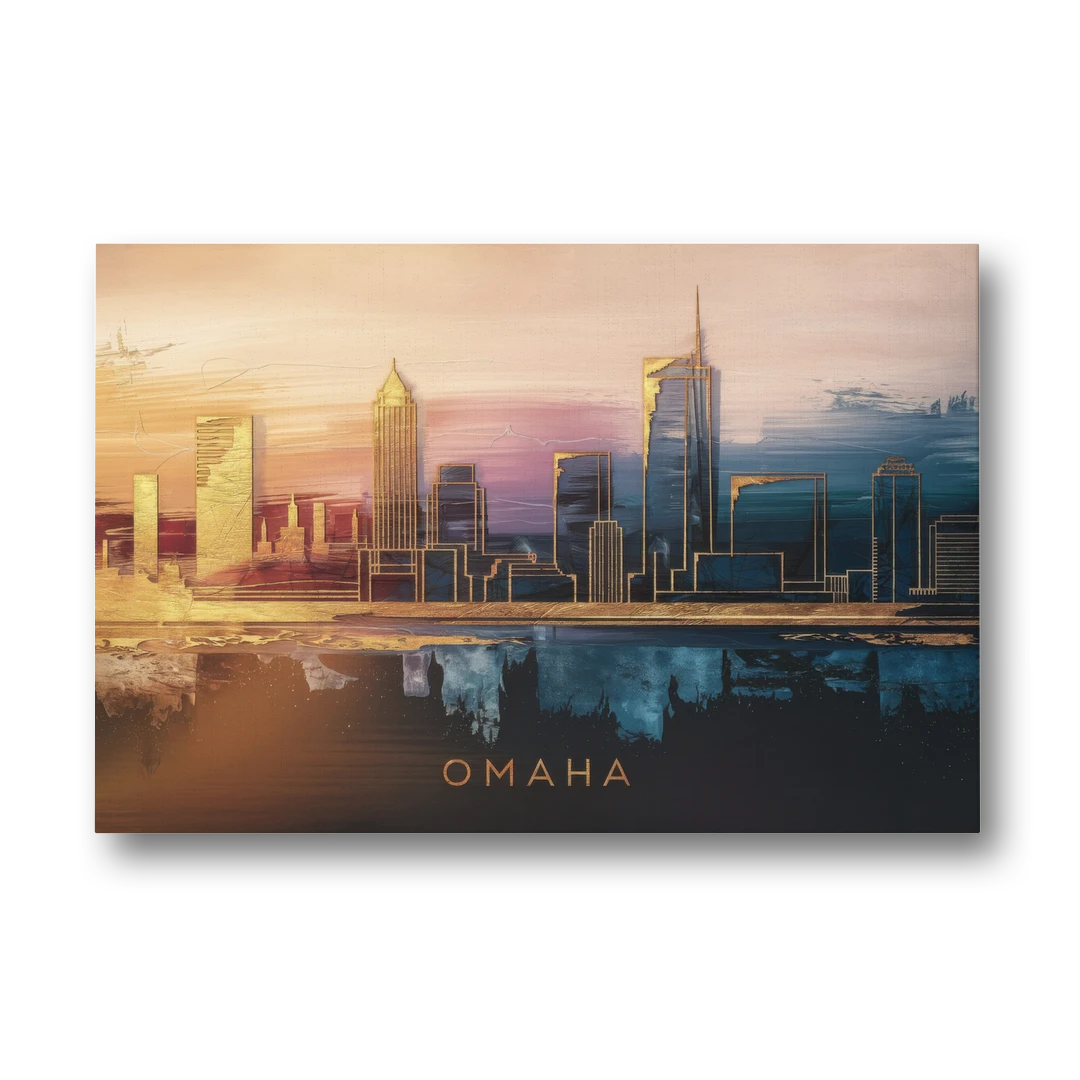Omaha City Skyline - Canvas Wall Art - Front