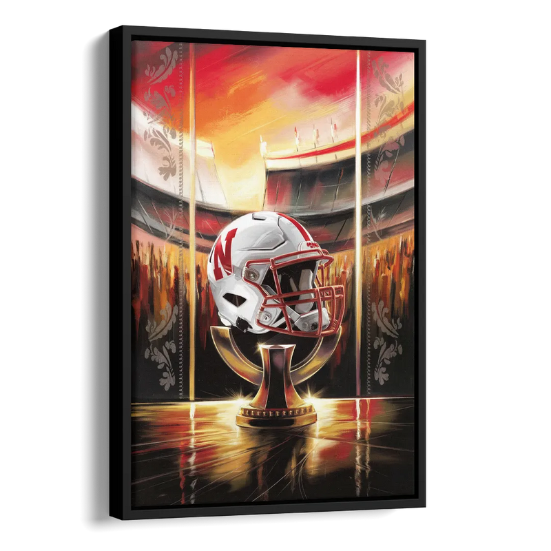 Omaha Cornhusker Spirit Side - Black Canvas Wall Art
