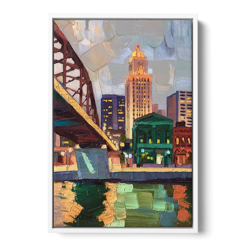 Omaha Historic Landmarks Front - White Canvas Wall Art