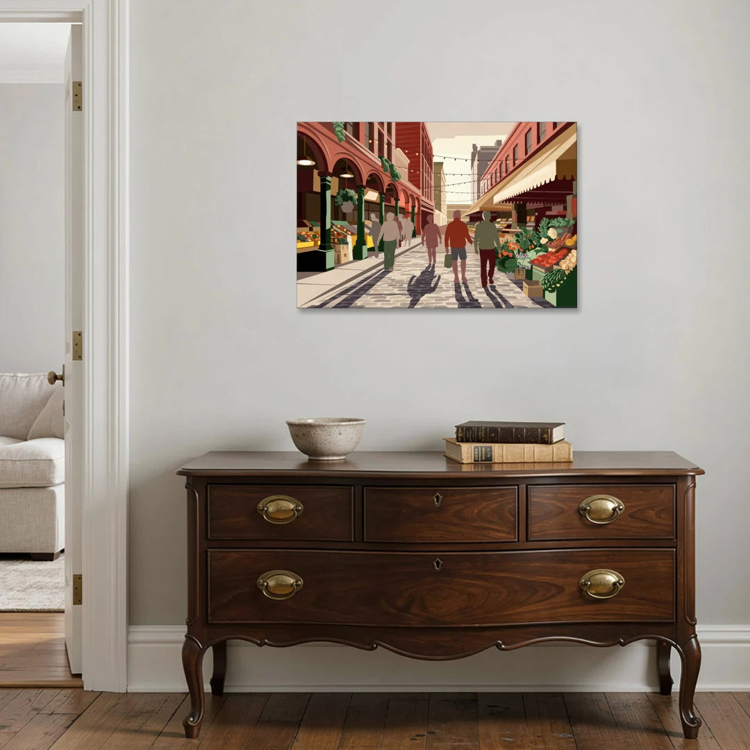 Omaha Old Market Charm - Canvas Wall Art - Coffee Table - 36x24