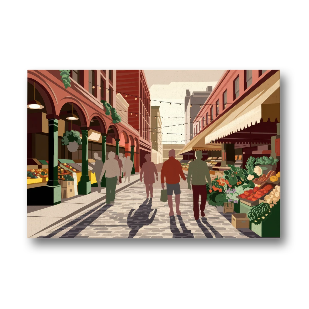 Omaha Old Market Charm - Canvas Wall Art - Front