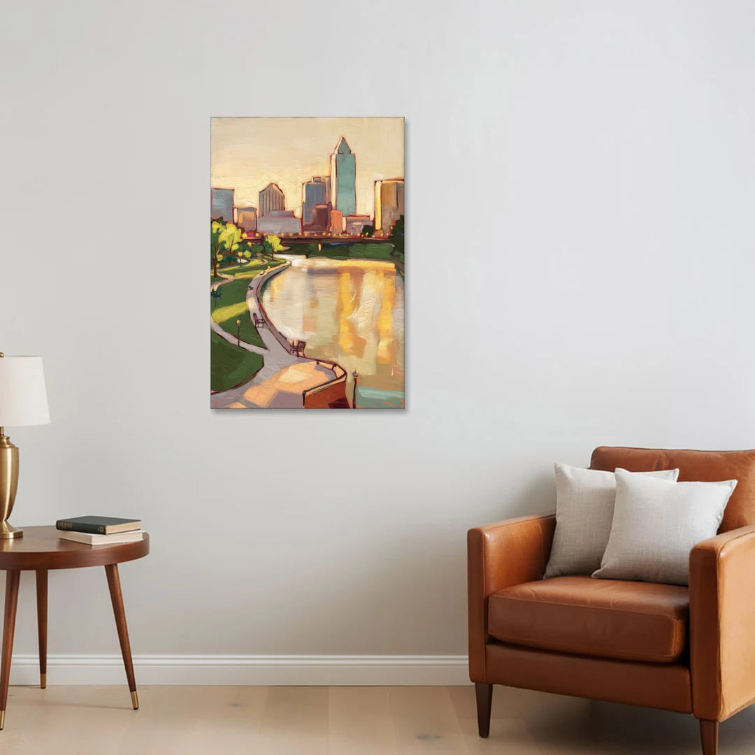 Omaha Scenic Riverfront - Canvas Wall Art - Sofa - 24x36