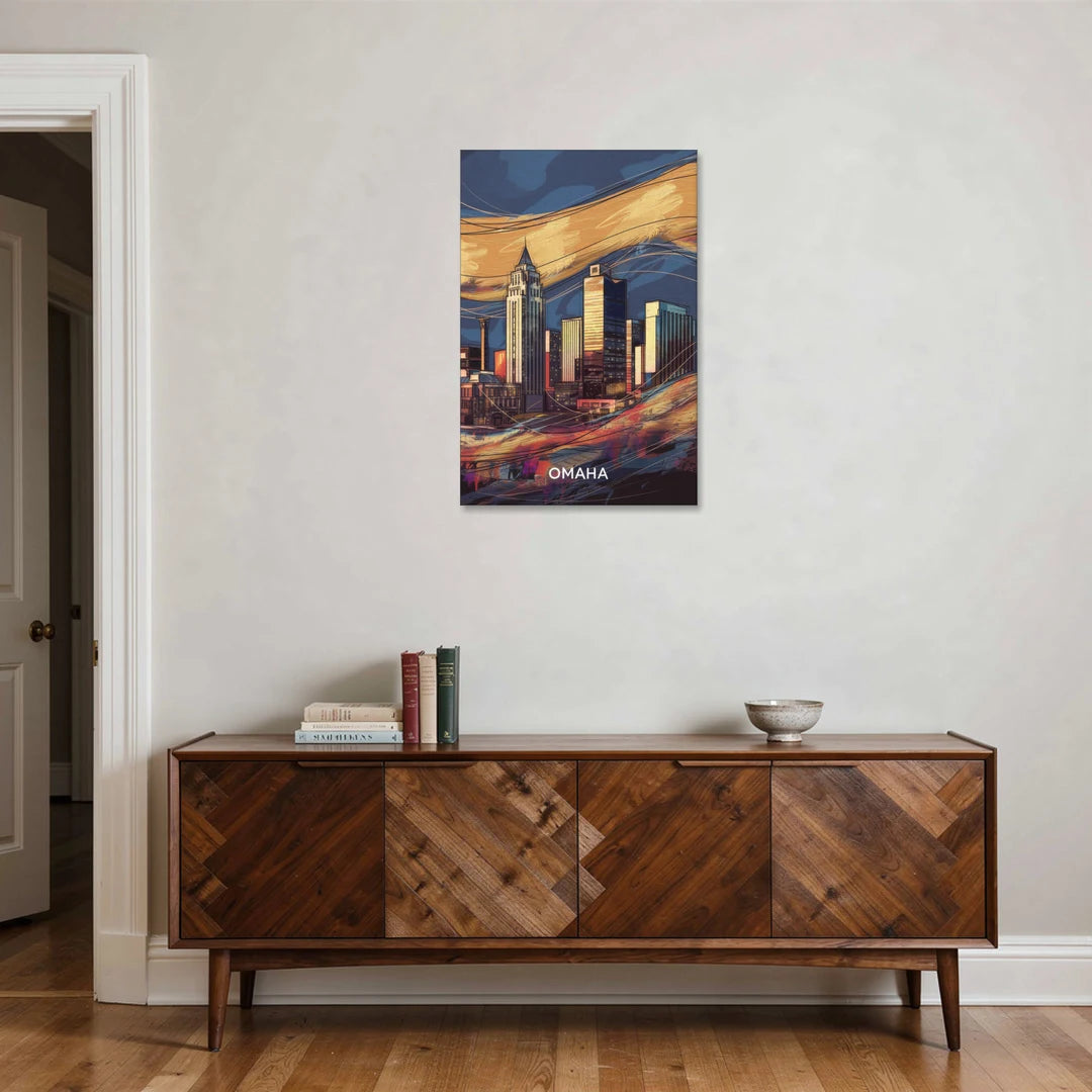 Omaha Urban Aesthetic - Canvas Wall Art - Coffee Table - 24x36
