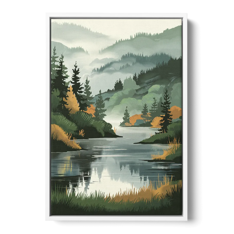 Ontario Lake Reflections Front - White Canvas Wall Art