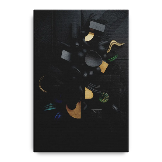 Opulent Contrast Black Abstract - Canvas Wall Art