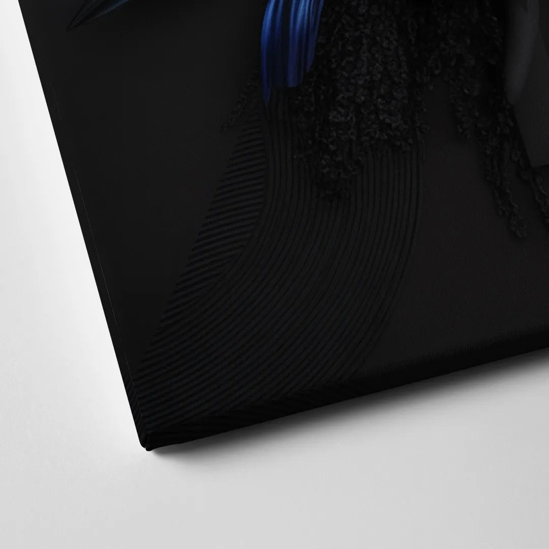 Opulent Contrast Black Abstract Canvas Close Up