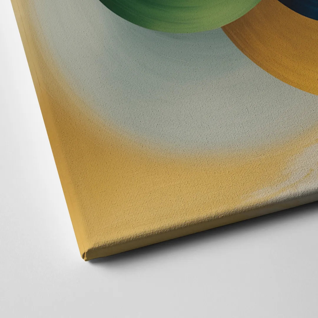 Opulent Floating Forms Gold Abstract Canvas Close Up