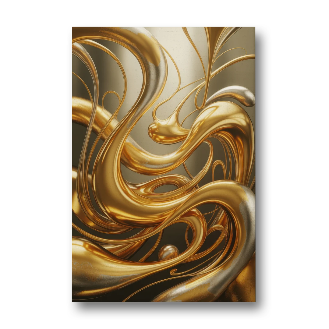 Opulent Flow Gold Abstract - Canvas Wall Art - Front