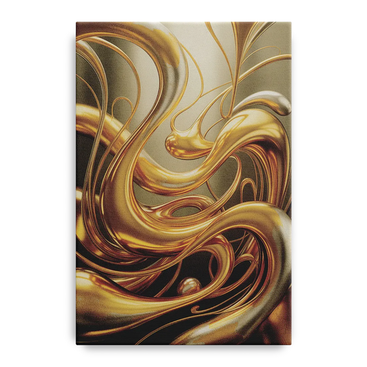 Opulent Flow Gold Abstract - Canvas Wall Art