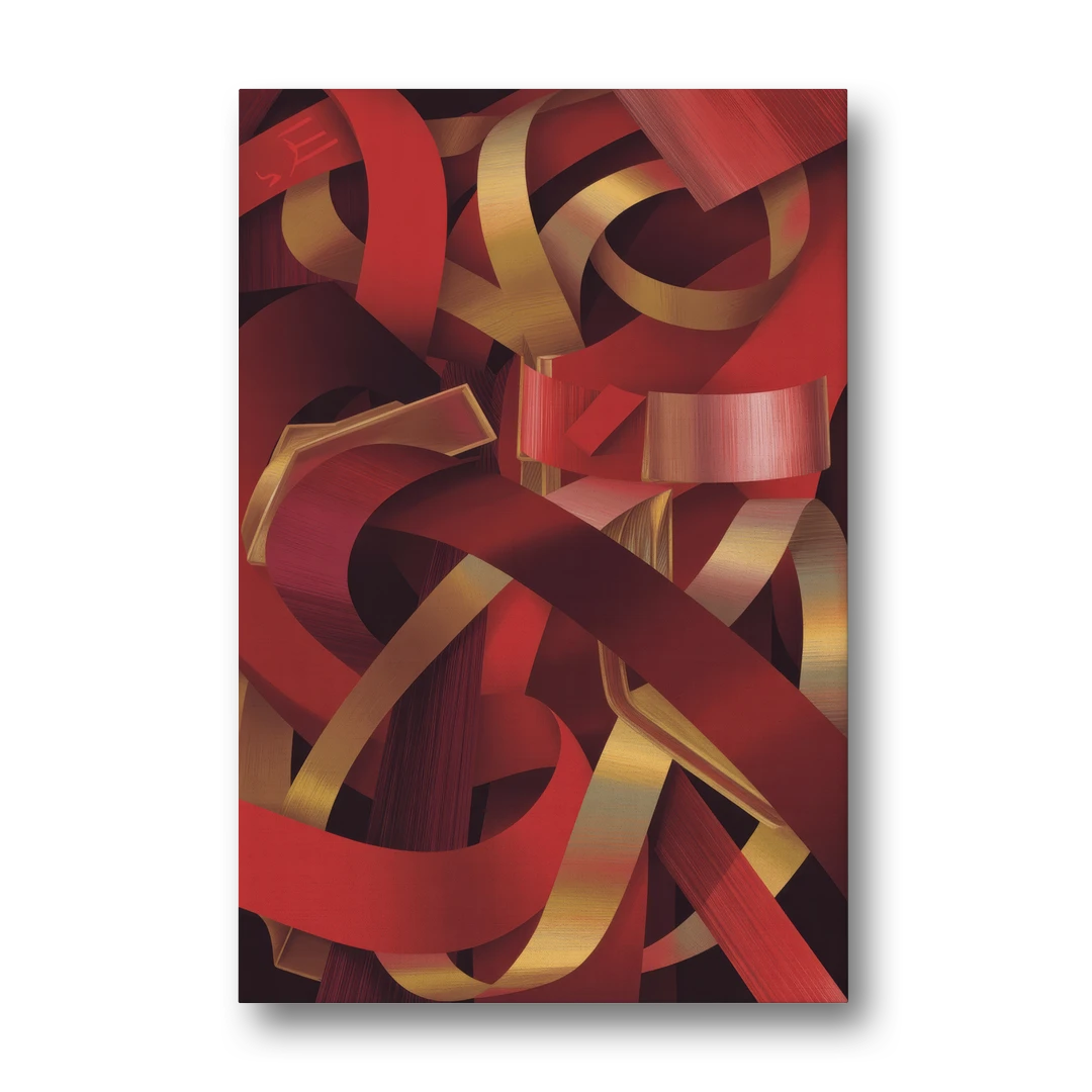 Opulent Fusion Red Abstract - Canvas Wall Art - Front