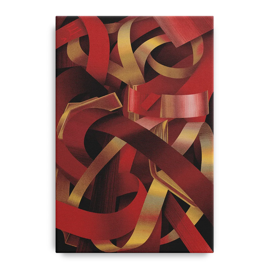 Opulent Fusion Red Abstract - Canvas Wall Art