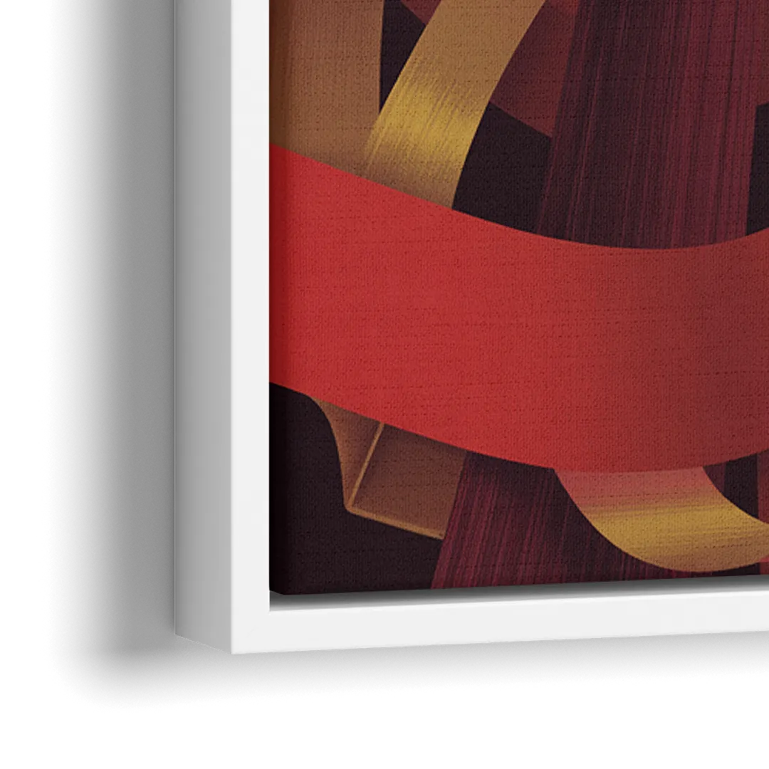Opulent Fusion Red Abstract - Close-Up White Frame Canvas