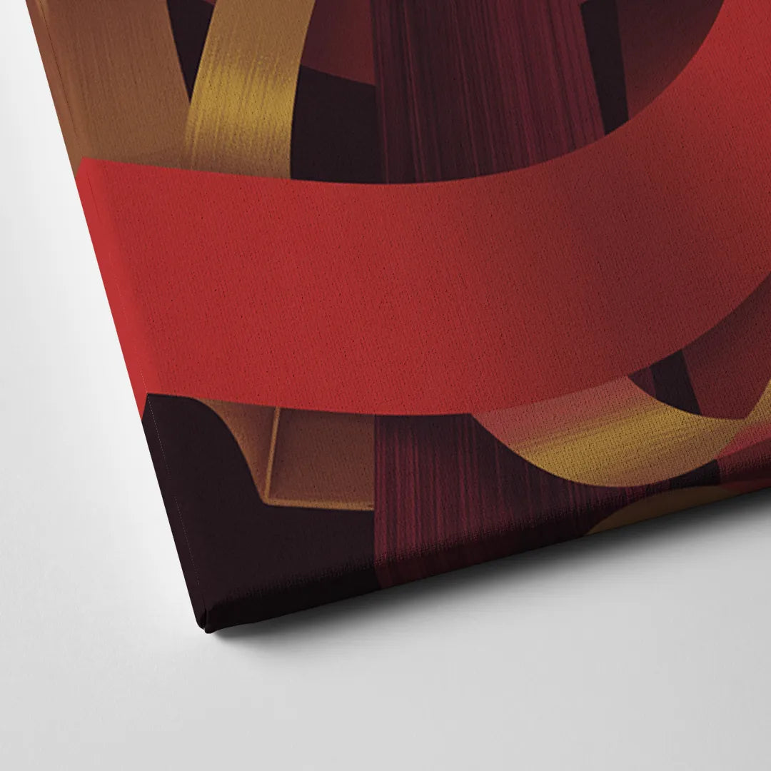 Opulent Fusion Red Abstract Canvas Close Up