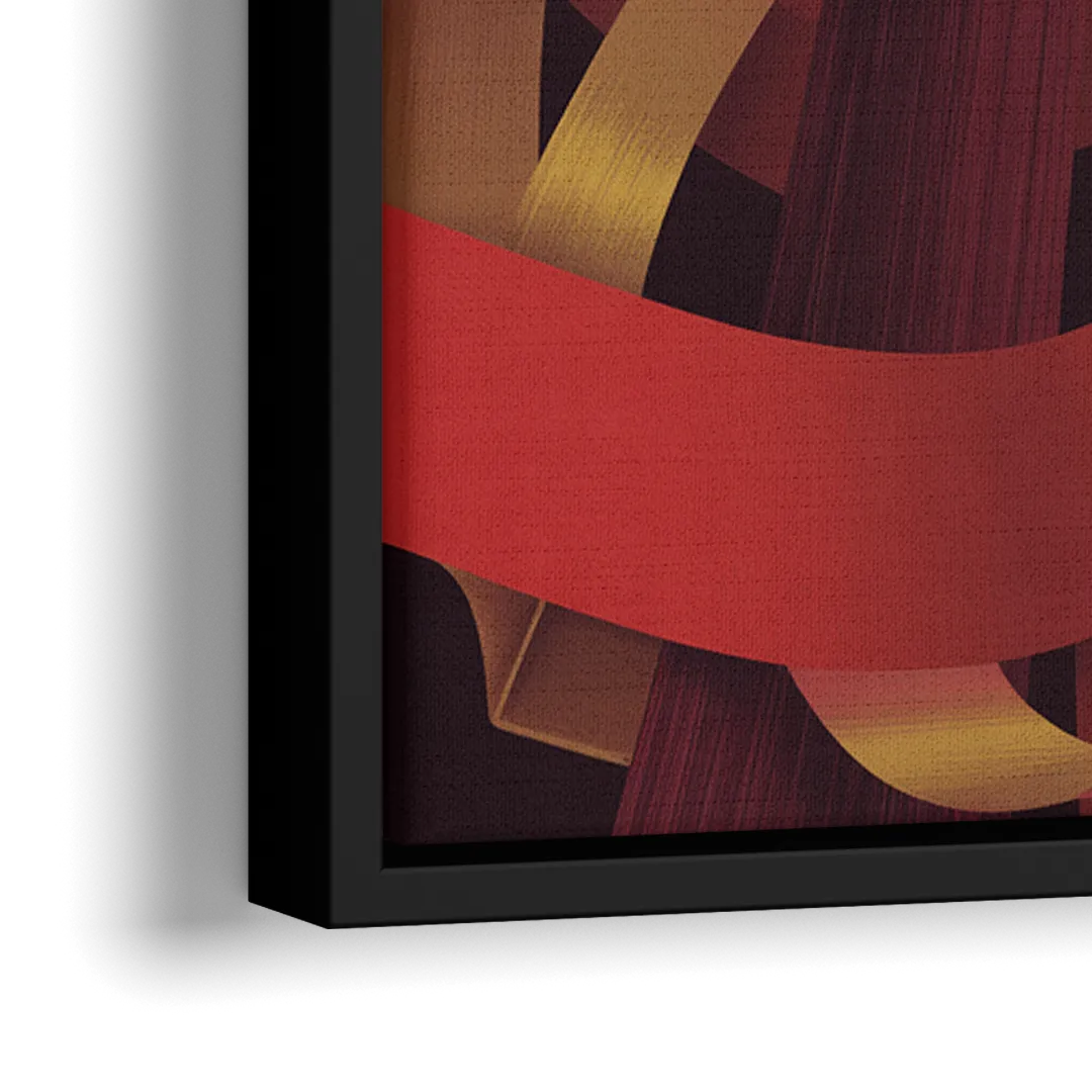 Opulent Fusion Red Abstract - Close-Up Black Frame Canvas