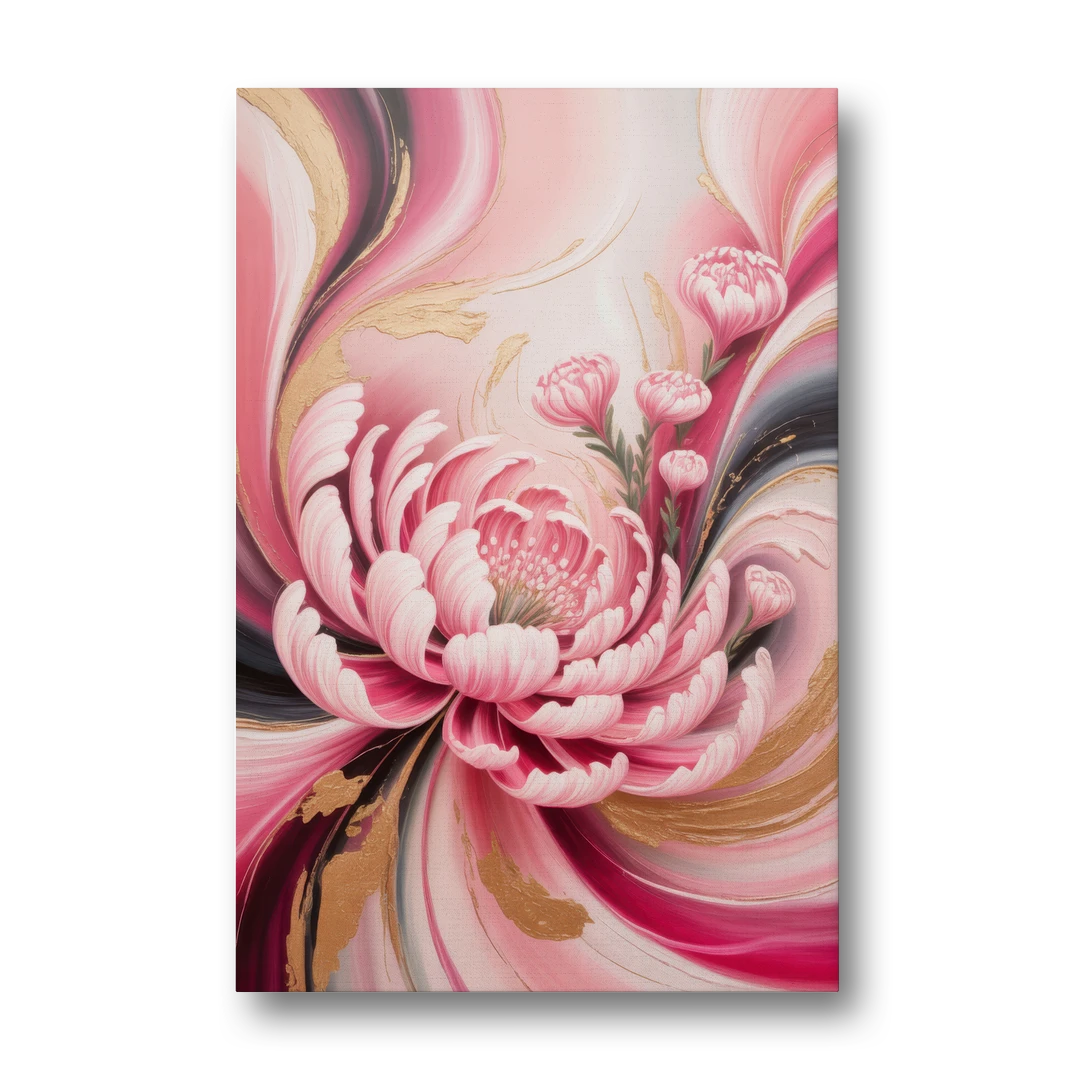 Opulent Garden Radiance Pink Abstract - Canvas Wall Art - Front