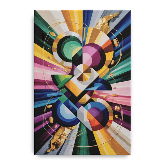 Opulent Geometric Symphony Colorful Abstract - Canvas Wall Art