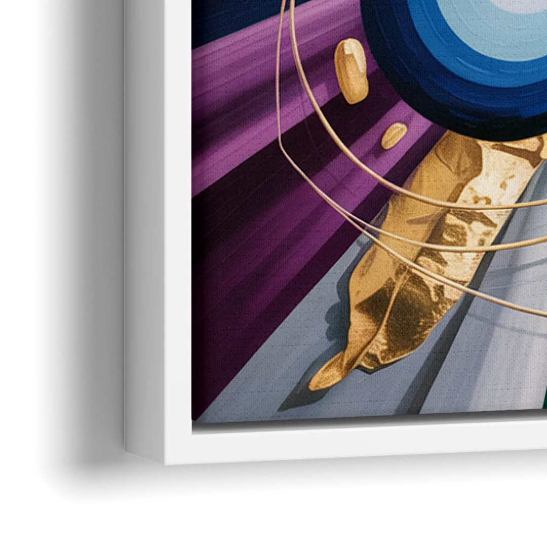 Opulent Geometric Symphony Colorful Abstract - Close-Up White Frame Canvas