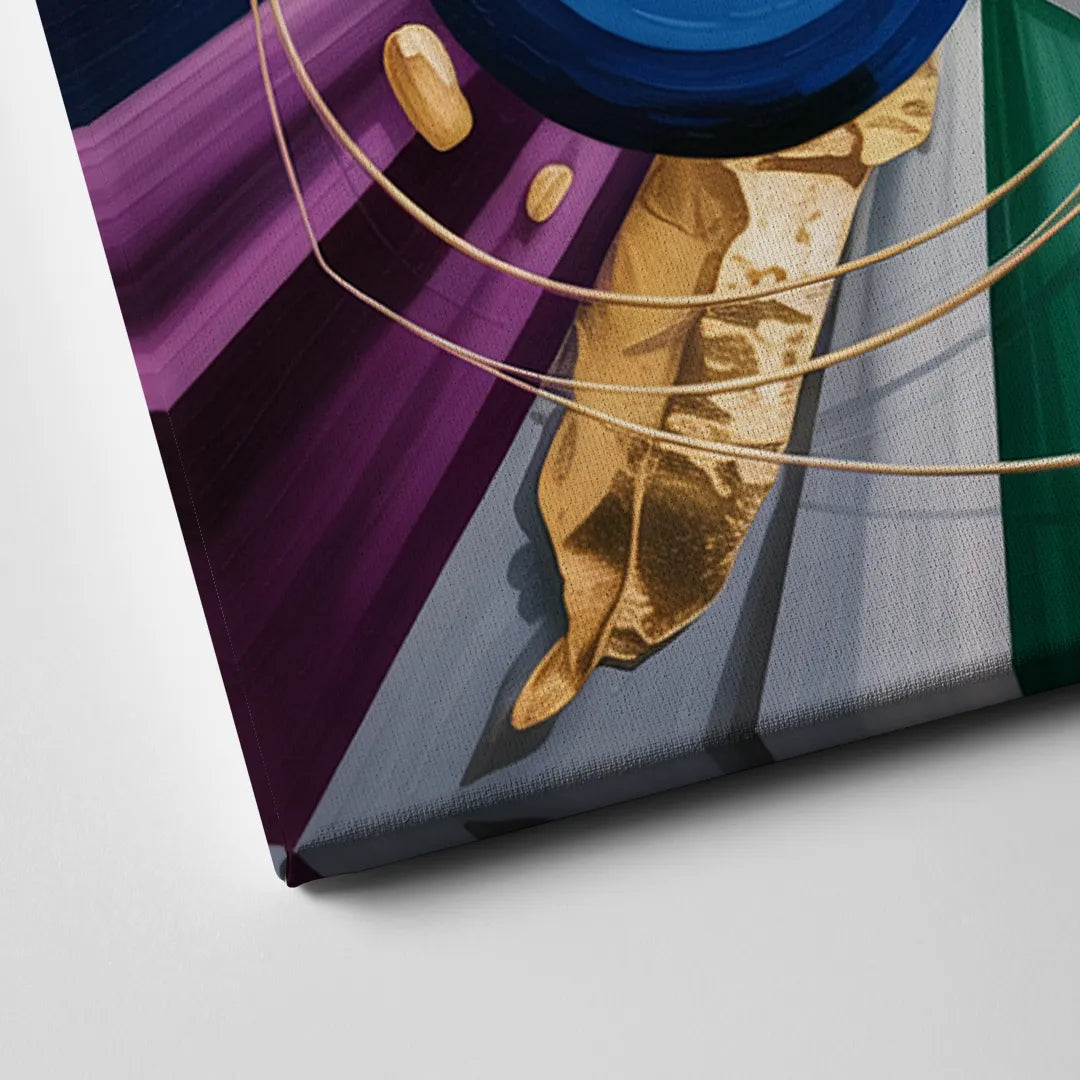 Opulent Geometric Symphony Colorful Abstract Canvas Close Up