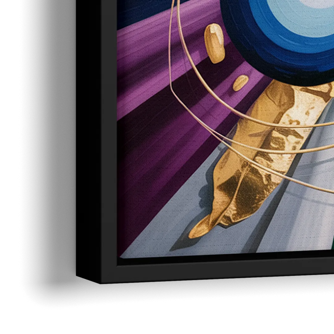 Opulent Geometric Symphony Colorful Abstract - Close-Up Black Frame Canvas