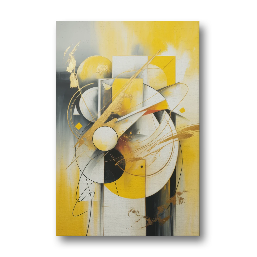 Opulent Geometric Yellow Abstract - Canvas Wall Art - Front