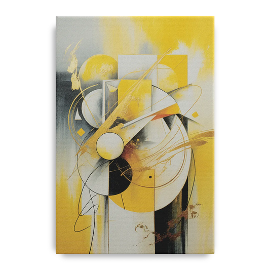 Opulent Geometric Yellow Abstract - Canvas Wall Art