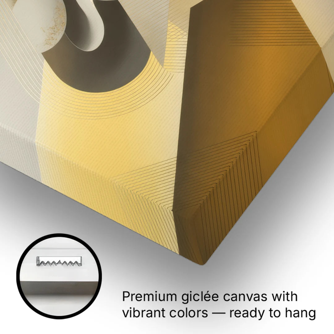 Opulent Geometrics Yellow and Grey Abstract - Canvas Wall Art - Gallery Wrap Corner
