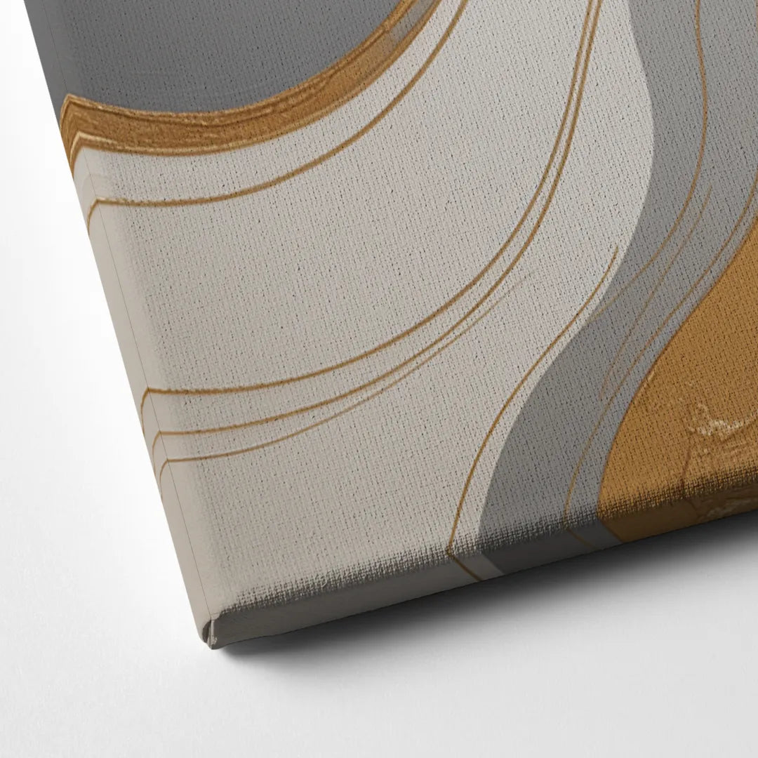 Opulent Geometry Black White and Gold Abstract Canvas Close Up