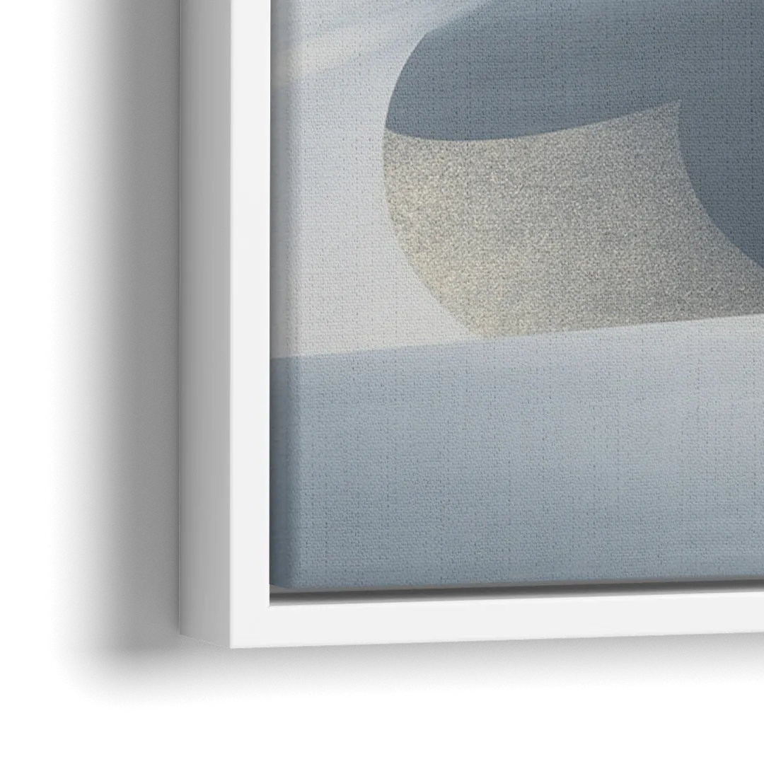 Opulent Geometry Grey and Silver Abstract - Close-Up White Frame Canvas