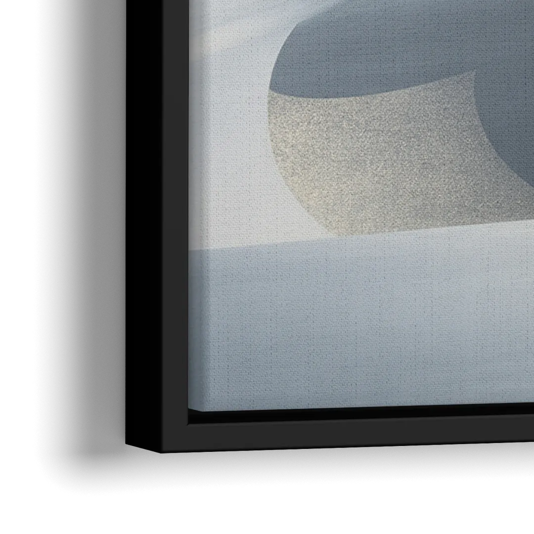 Opulent Geometry Grey and Silver Abstract - Close-Up Black Frame Canvas