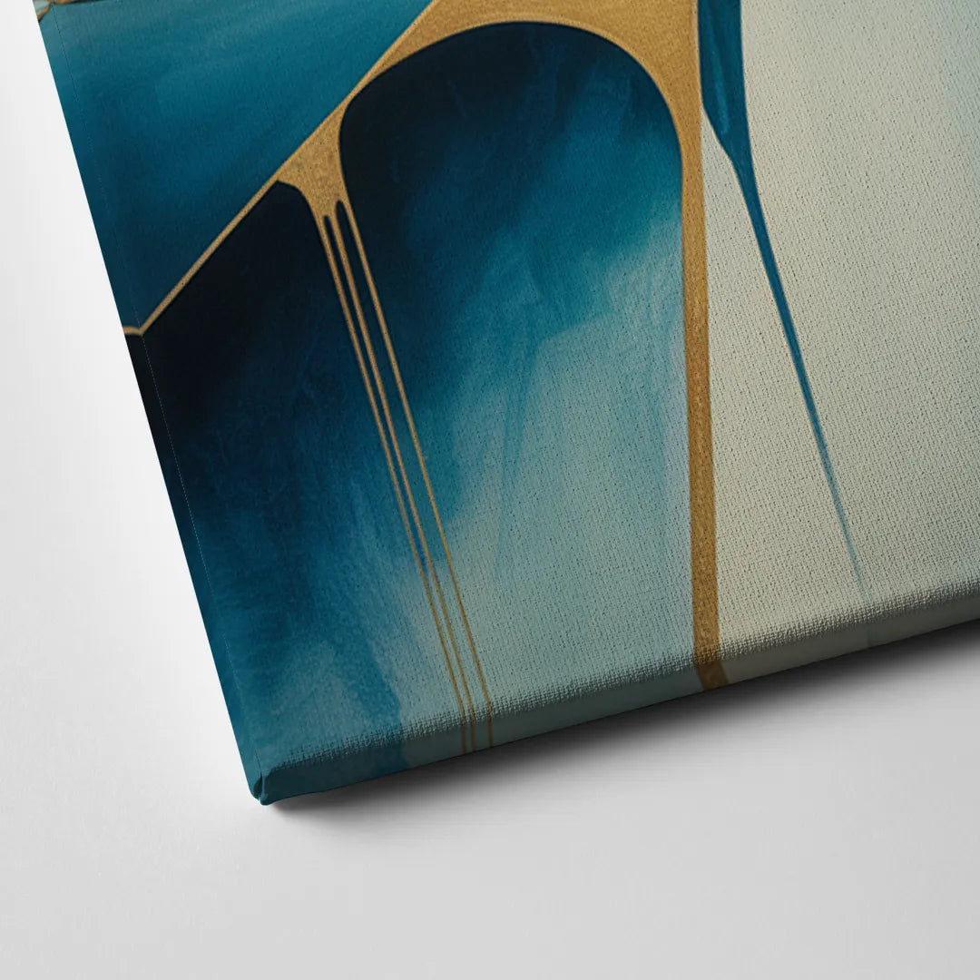 Opulent Harmony Blue and Green Abstract Canvas Close Up