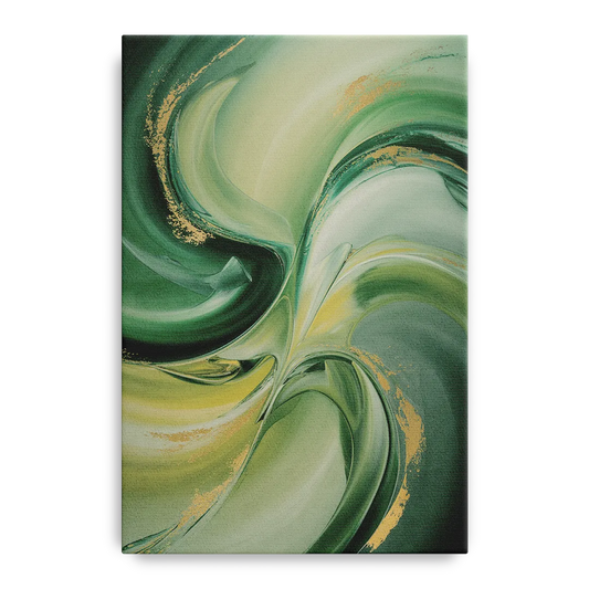 Opulent Harmony Green Abstract - Canvas Wall Art