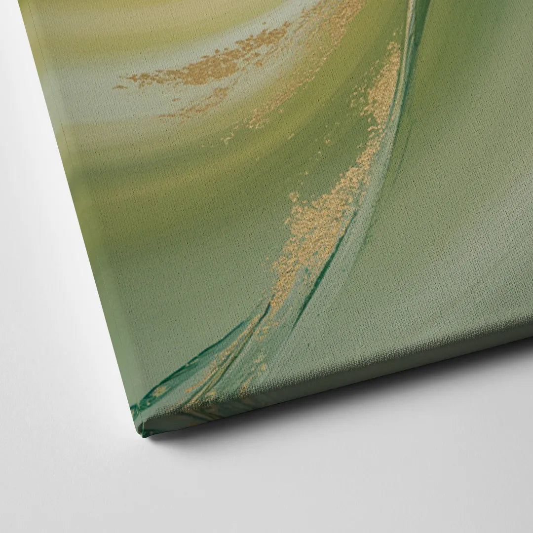 Opulent Harmony Green Abstract Canvas Close Up