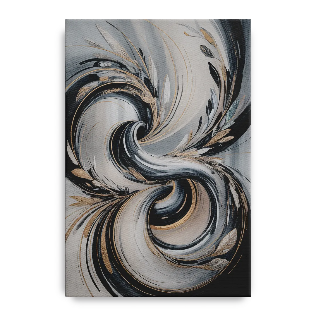 Opulent Iridescence Grey Abstract - Canvas Wall Art