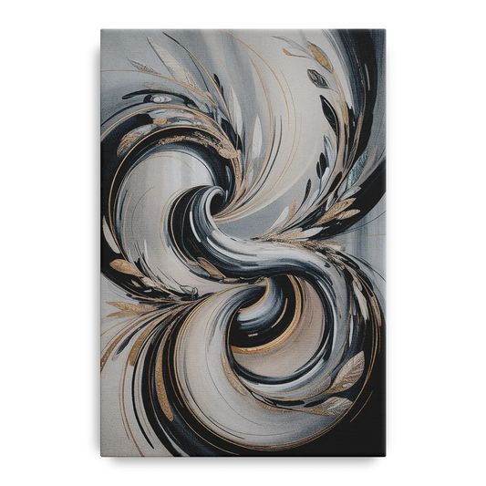 Opulent Iridescence Grey Abstract - Canvas Wall Art