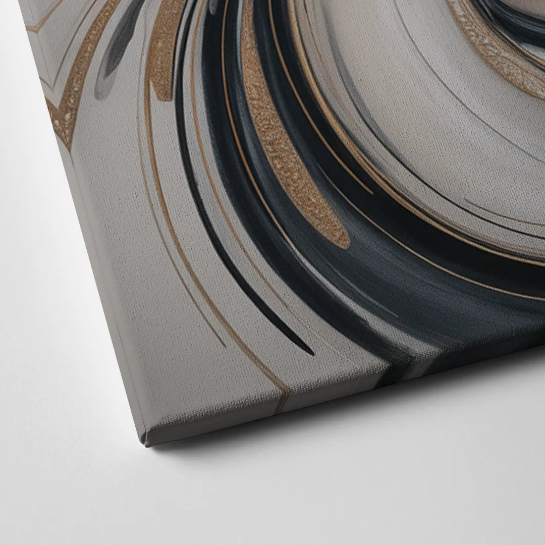 Opulent Iridescence Grey Abstract Canvas Close Up