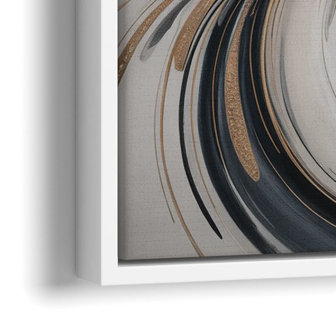 Opulent Iridescence Grey Abstract - Close-Up White Frame Canvas