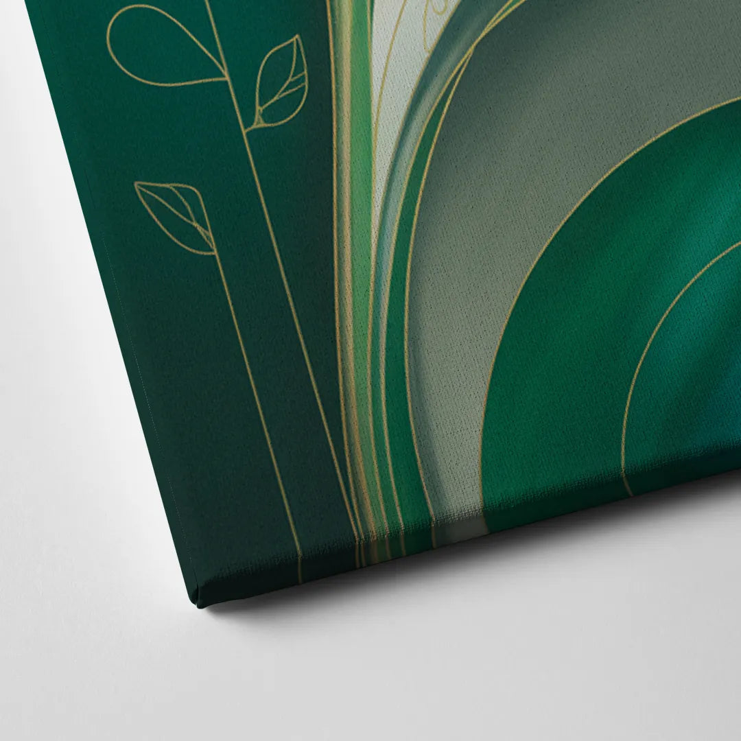 Opulent Nature Harmony Green Abstract Canvas Close Up