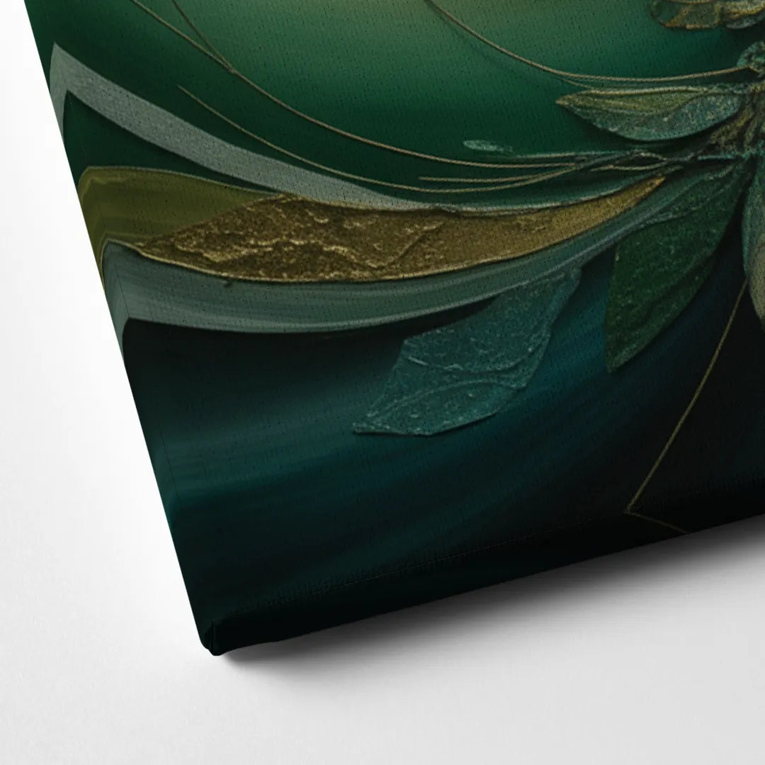Opulent Natures Flow Green Abstract Canvas Close Up