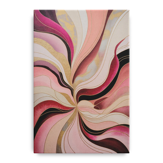 Opulent Serenity Pink Abstract - Canvas Wall Art