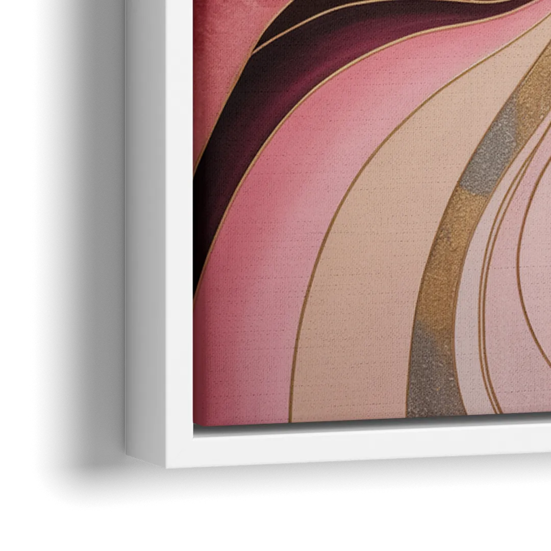 Opulent Serenity Pink Abstract - Close-Up White Frame Canvas