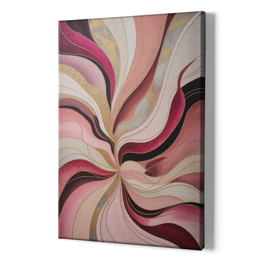 Opulent Serenity Pink Abstract - Canvas Print Art Sides