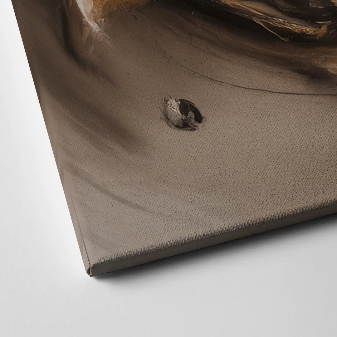 Opulent Swirls Brown Abstract Canvas Close Up