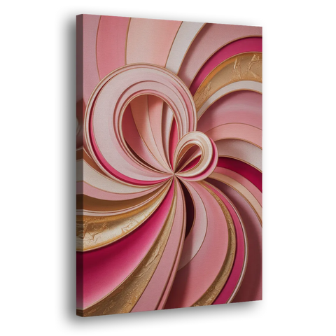 Opulent Swirls Pink and Gold Abstract - Canvas Wall Art